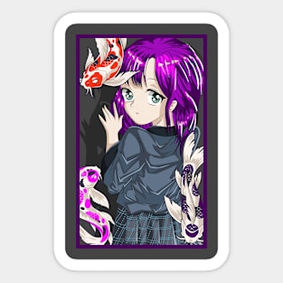 Goth Anime Girl Japanese Aesthetic Anime Otaku Streetwear Sticker